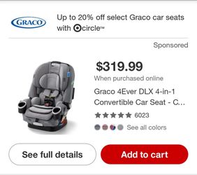 Memorial Day Sale! Graco 4ever 4-in-1 Car Seat $40!