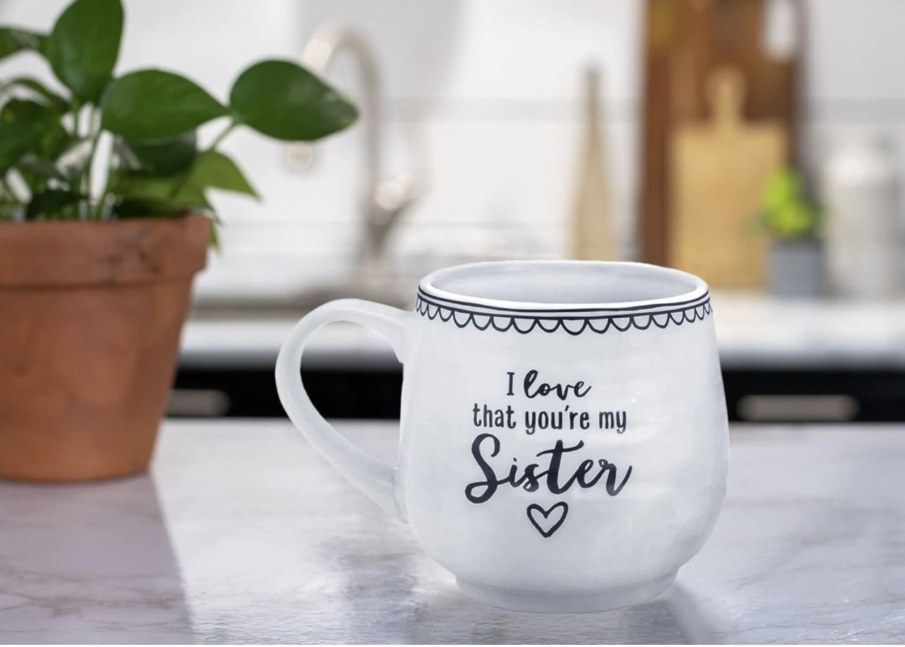 Lighthouse Christian Products You're My Sister Doodles Classic White 16 ounces Glossy Ceramic Coffee Mug