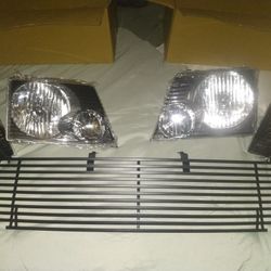 2005 Ford Explorer Brand New Front Headlights  and  Grill Kit