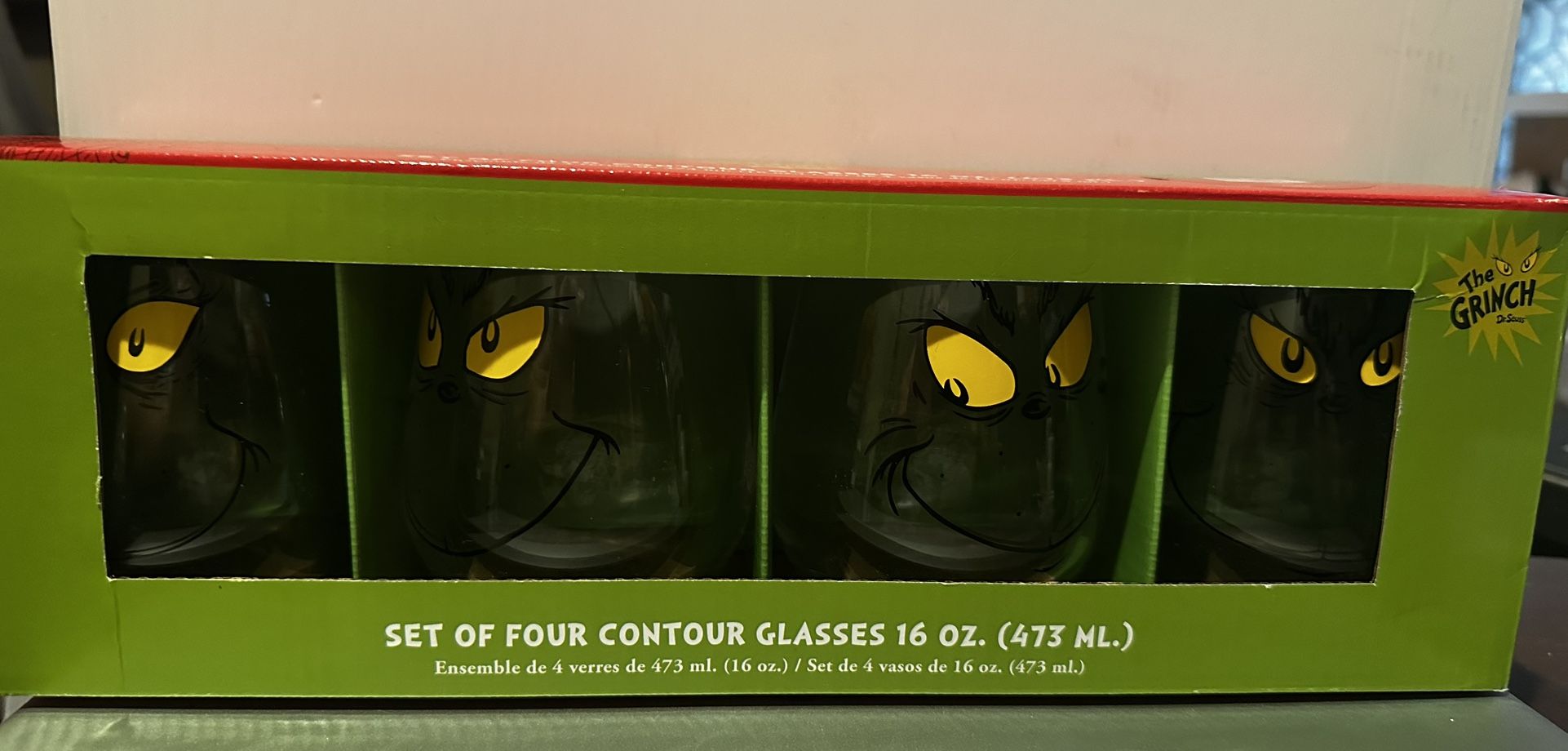 Grinch Set Of 4 16Ounce Glasses