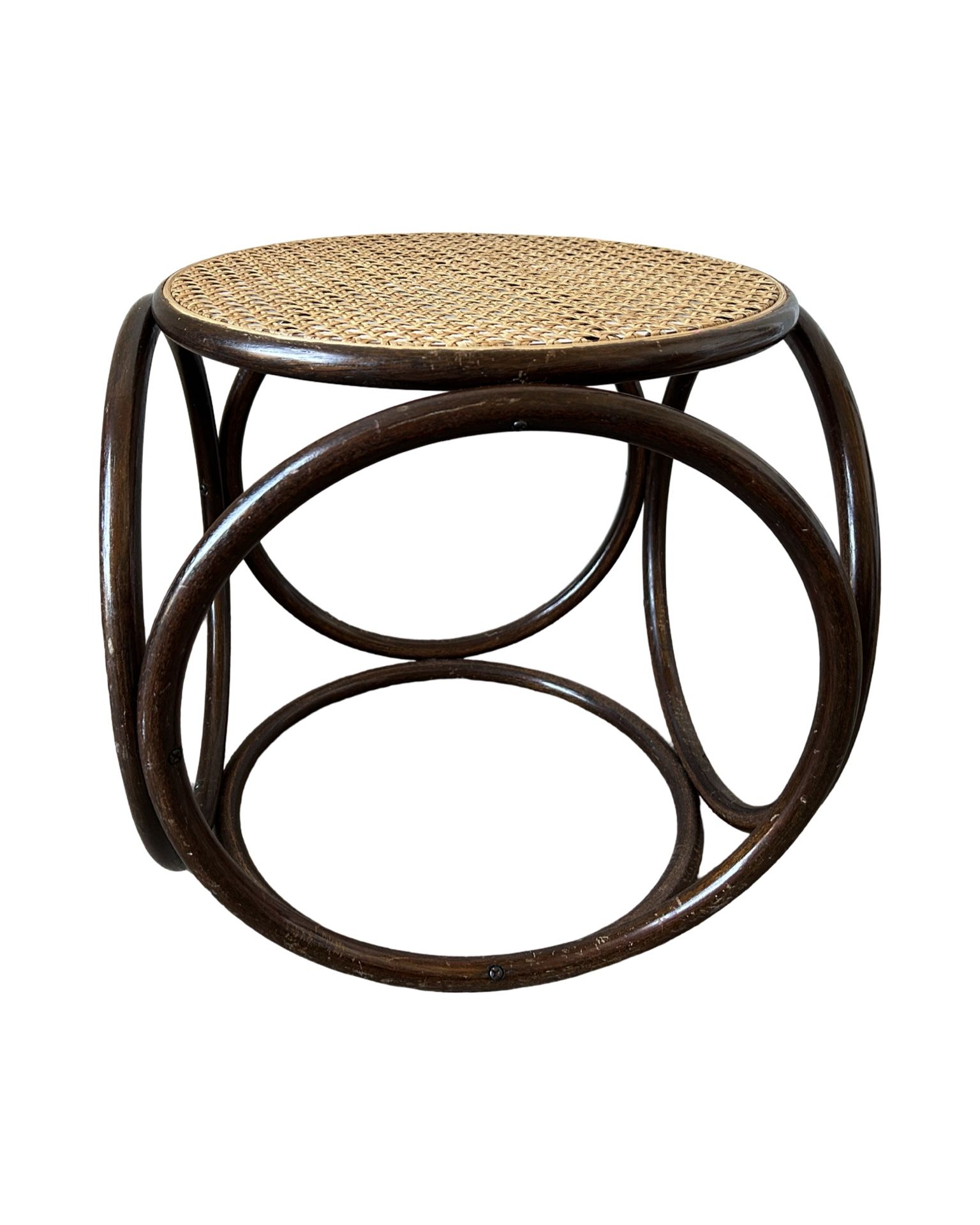 Mid Century Thonet Style Bentwood Footstool