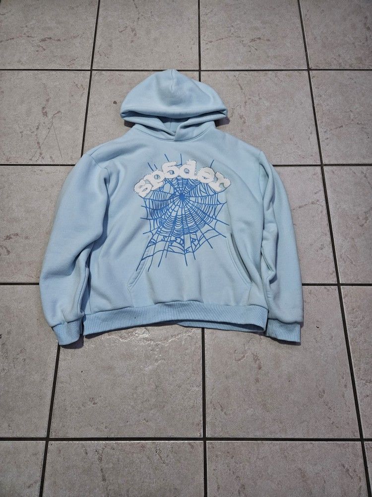 Sp5der Sky Blue Hoodie