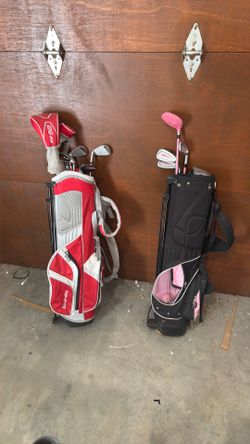 Kids Golf clubs and bags boy and girl