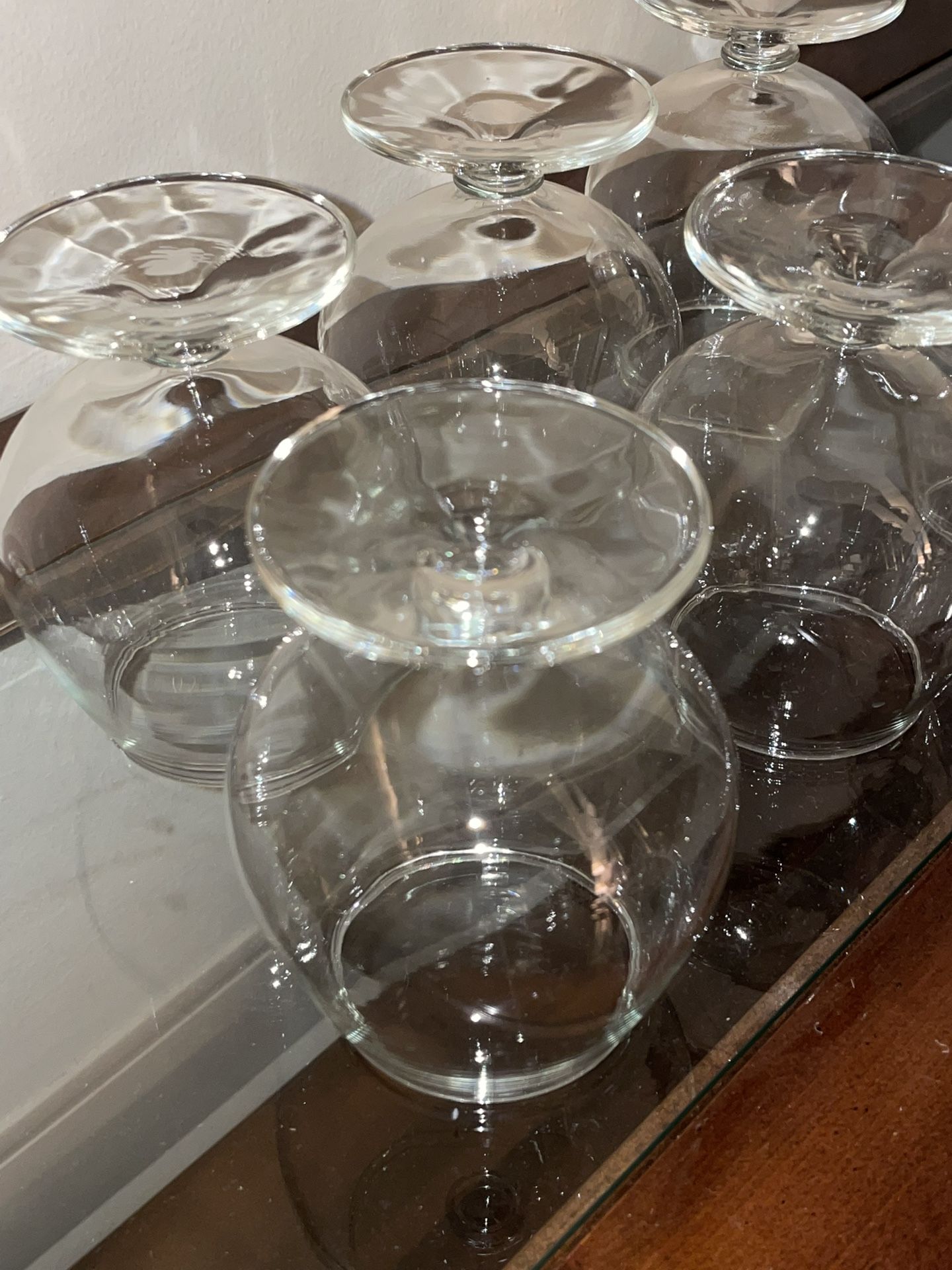 Set of 6 Vintage Clear Cognac Brandy Snifter Glasses