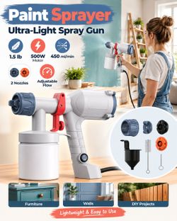 Paint Sprayer, Spray Gun
500 W. 600 ml capacity.