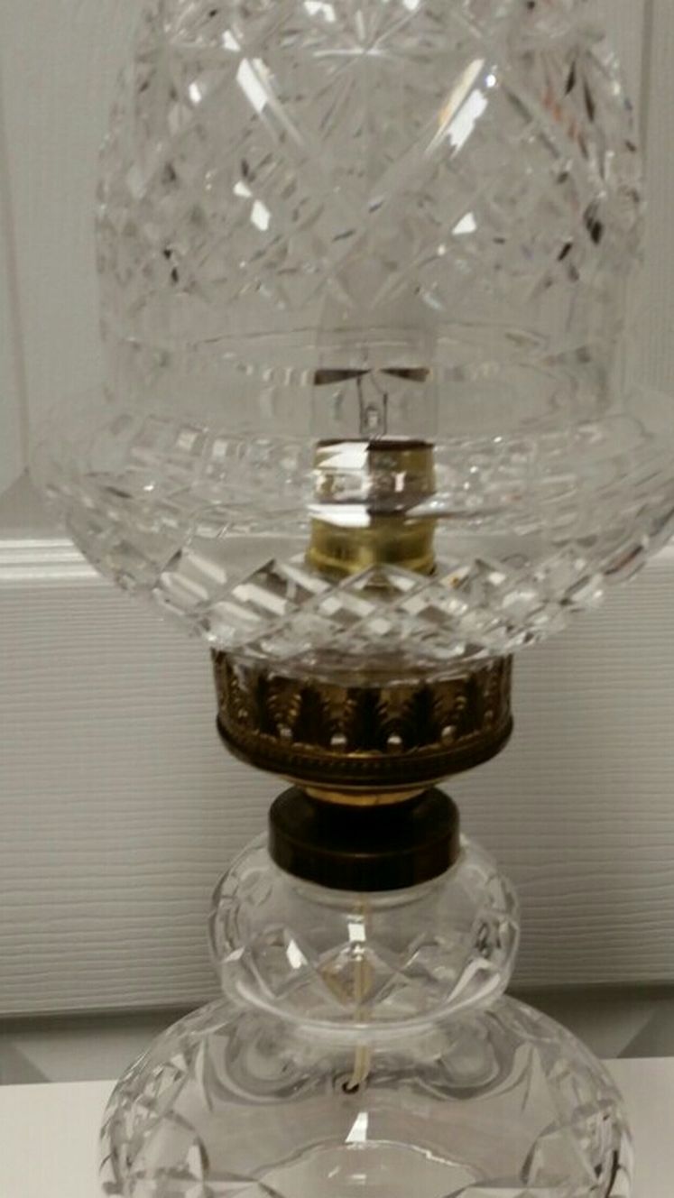 Waterford Crystal Acorn Lamp~Ireland~17 1/2" Tall
