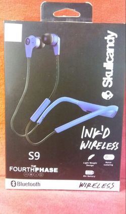 Skullcandy Bluetooth wireless headset earphones earbuds headphones listen to music and answer calls use with any phone or device