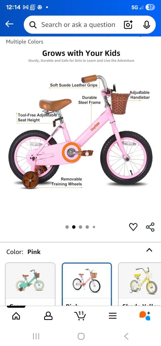 Girls Joystar 16" BIKE No Training Wheels