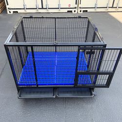 (New) $180 Large Folding Heavy Duty Dog Cage Crate Kennel, Single-Door, 41x31x34”