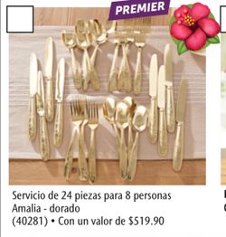 Set de 24 amalia dorado princes house solo por ahora a mitad de presio
