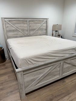 Ashley King Bellamy Bed frame, boxspring, nightstand and dresser