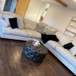 Deep Seating Modern Huge Comfortable Parchment Sofa Sectional Couch🤩 New Brand 👌 On Display 🏠 Financing & Delivery Available 👍