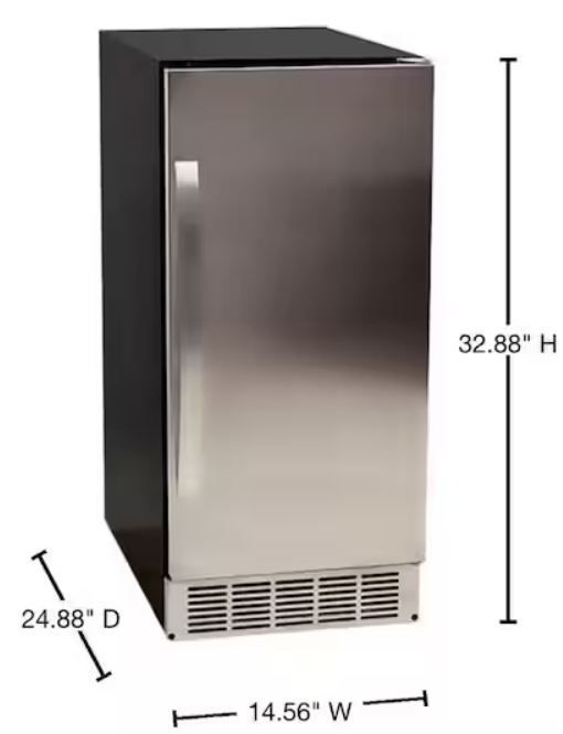 EdgeStar 15 in. 50 lbs. Built-In Ice Maker in Stainless Steel