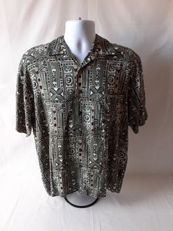 Natural issue men's Hawaiian button down shirt size M