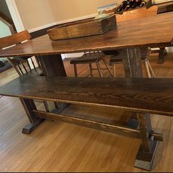 Rustic Dining Table And Bench