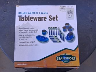 Stansport deluxe camping 24-piece tableware set