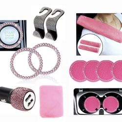 12 Pcs rhinestone set car accessories 