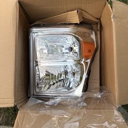 11-16 Ford F250 F350 F450 F550 chrome and clear OEM style Driver Side headlight headlamp