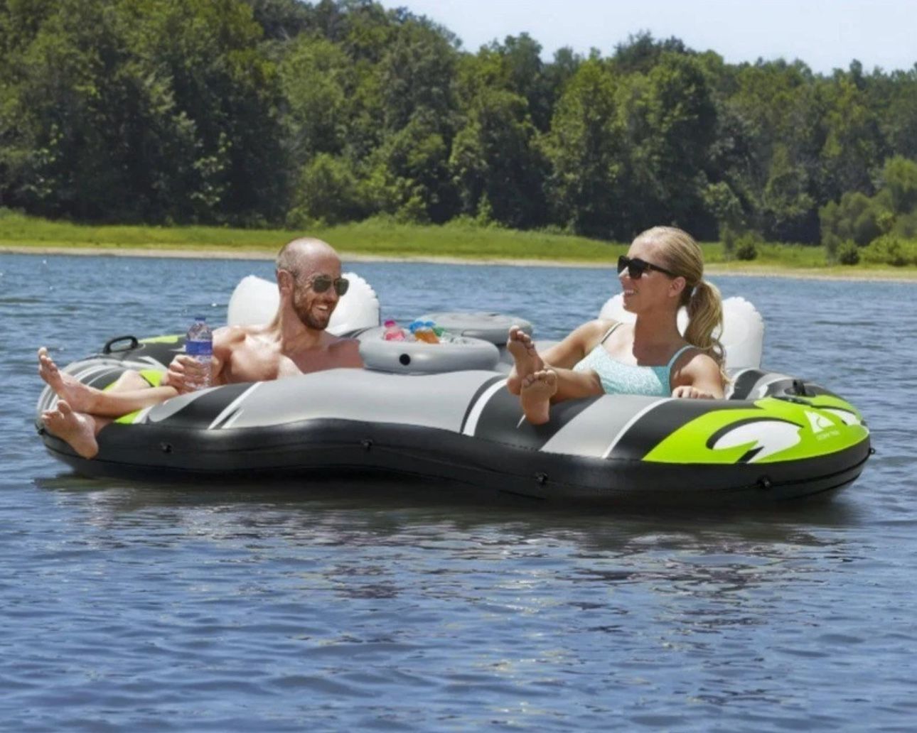 Ozark Trail Rapid Rider 2 Inflatable Double Water Tube - 2 Person Raft w/ Cooler