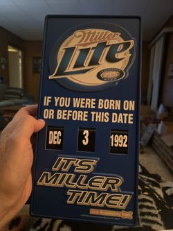 Vintage Miller Lite Manual Age Verifier 