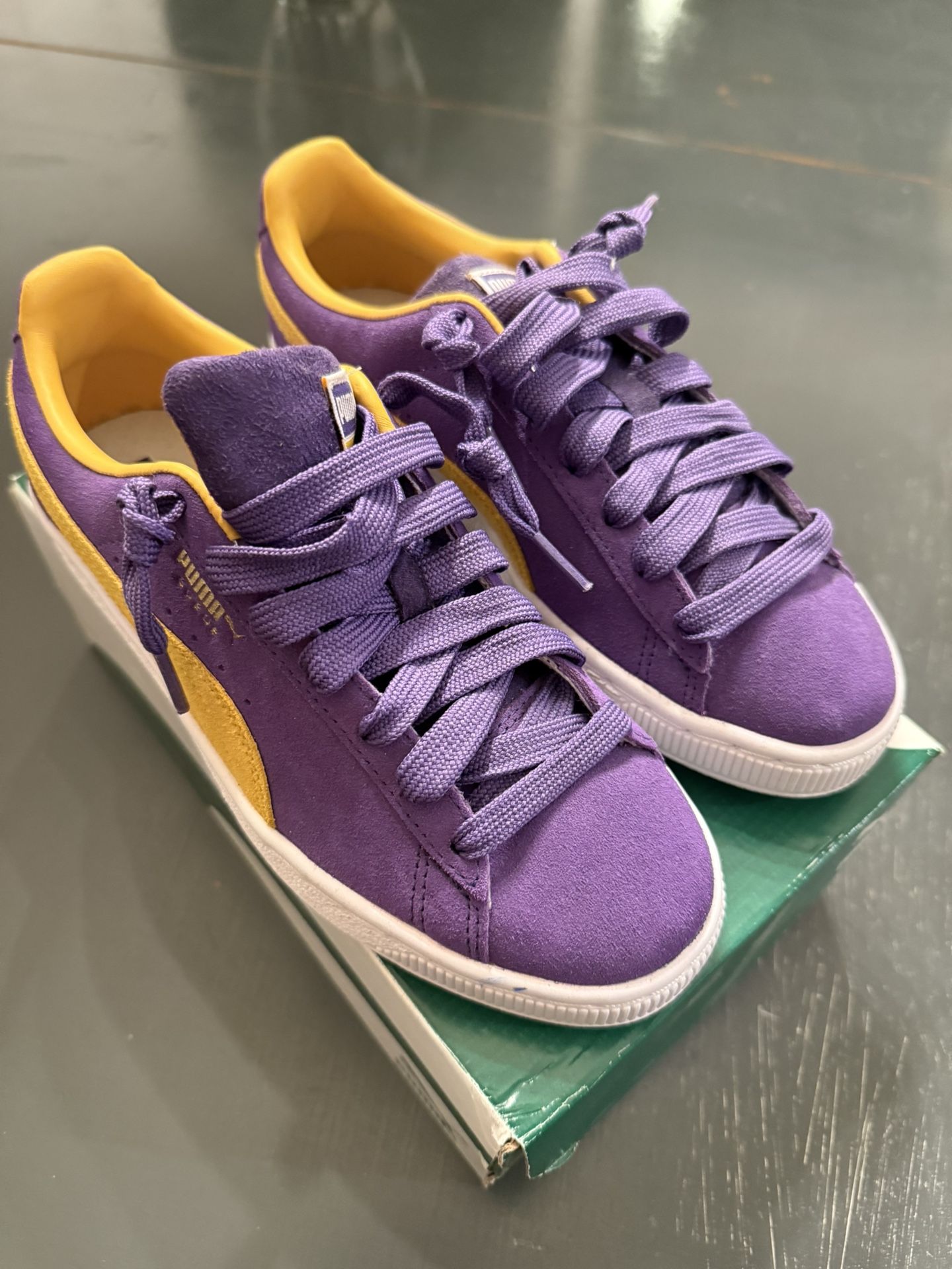 PUMA SUEDE SNEAKERS PURPLE/YELLOW