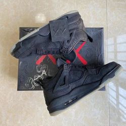 Air Jordan 4 Kaws Retro Basketball Shoes Black