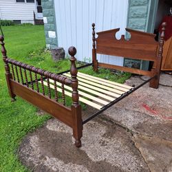 All Wood Queen/Full Size Bed Frame & Rails