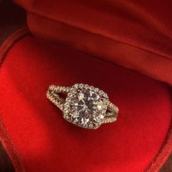 Lab Created Sterling Silver Engagement Wedding Ring