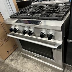 KitchenAid Stainless Steel 36” Dual Fuel Range Stove 