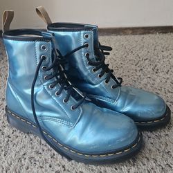 Dr Martens Metallic Blue Boots