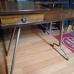 Mid Century Modern Collapsible Desk With Drawer