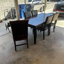 Wooden Table 6 Chairs