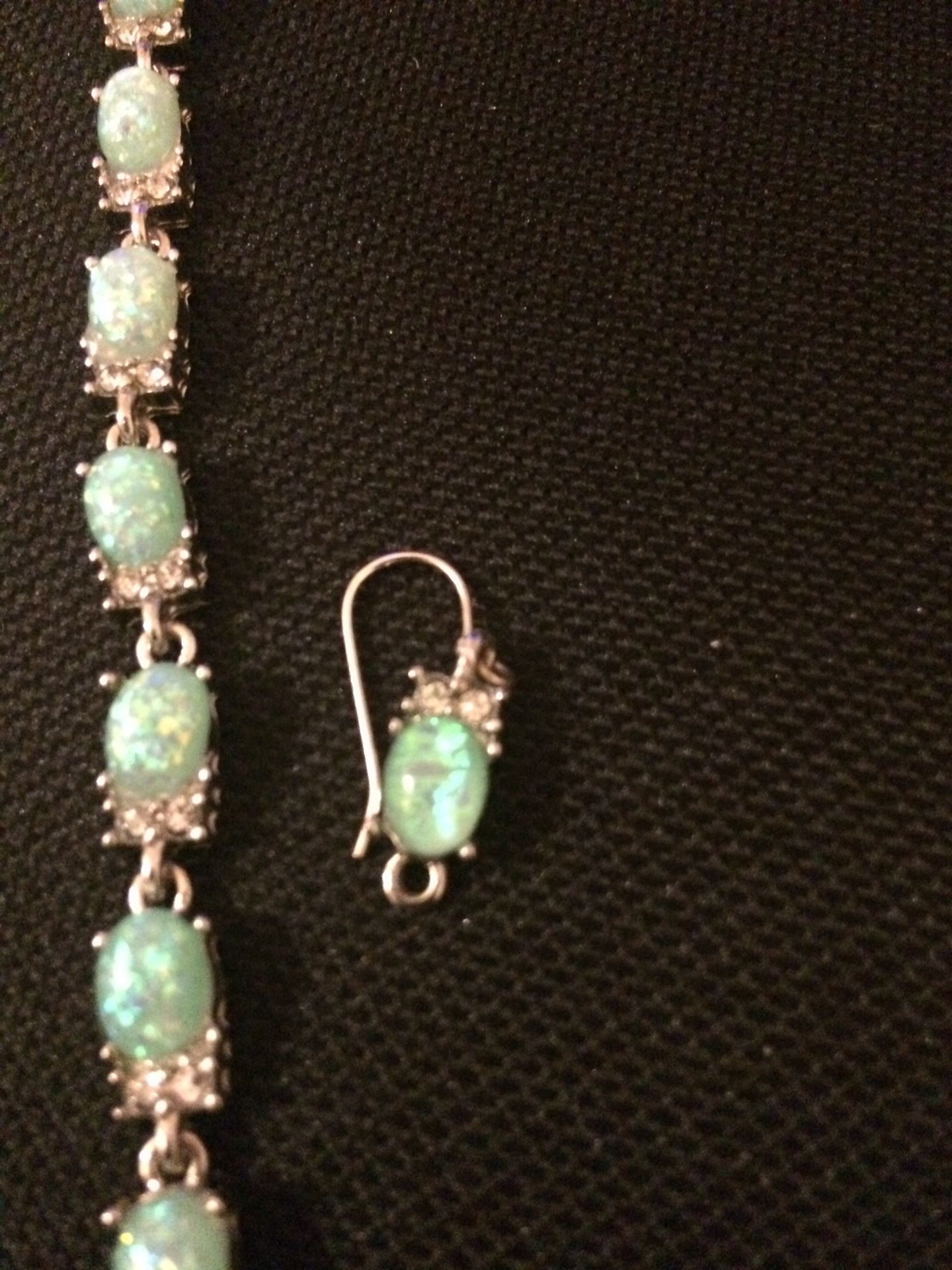 Opal bracelet and earring set