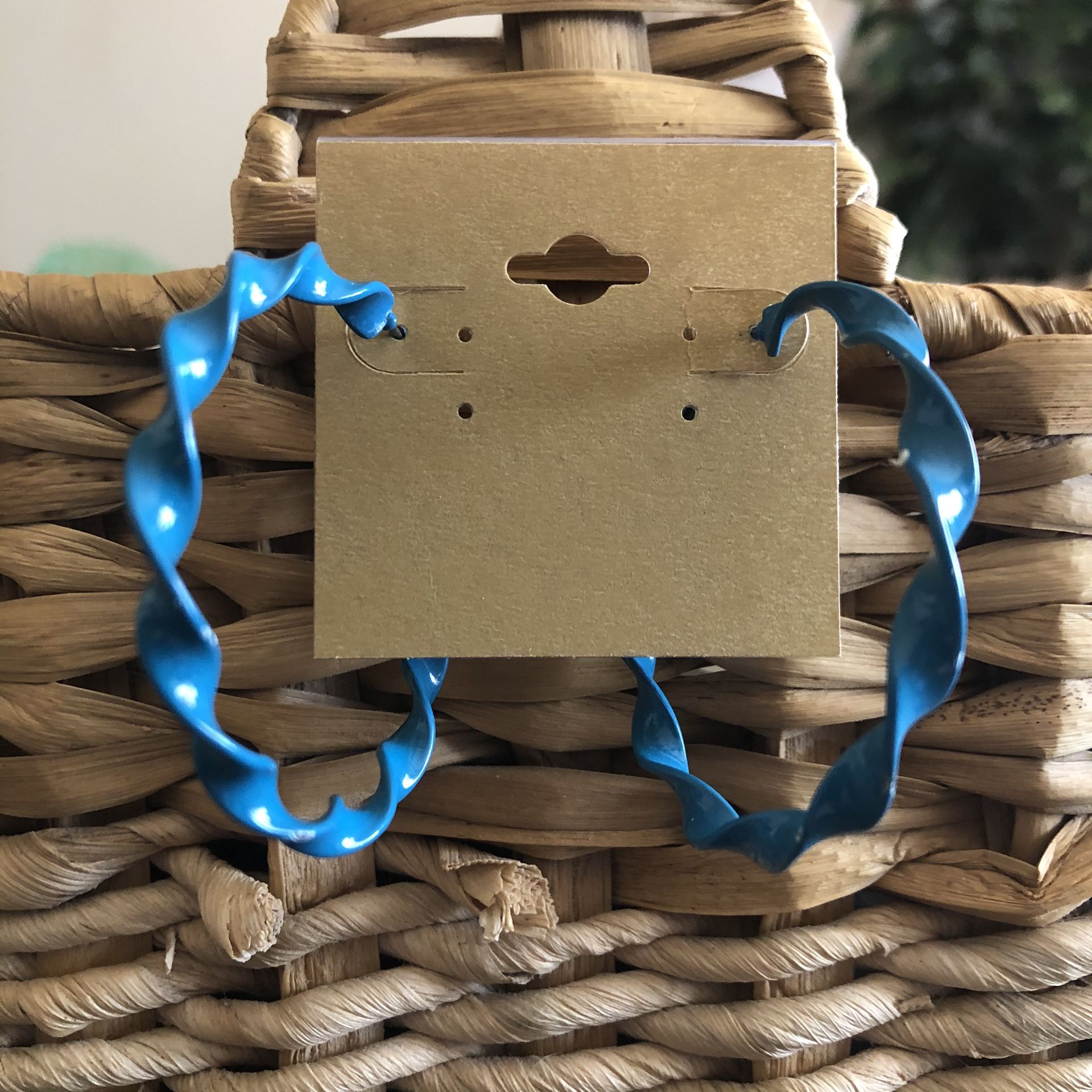 Vintage painted twisted hoop earrings