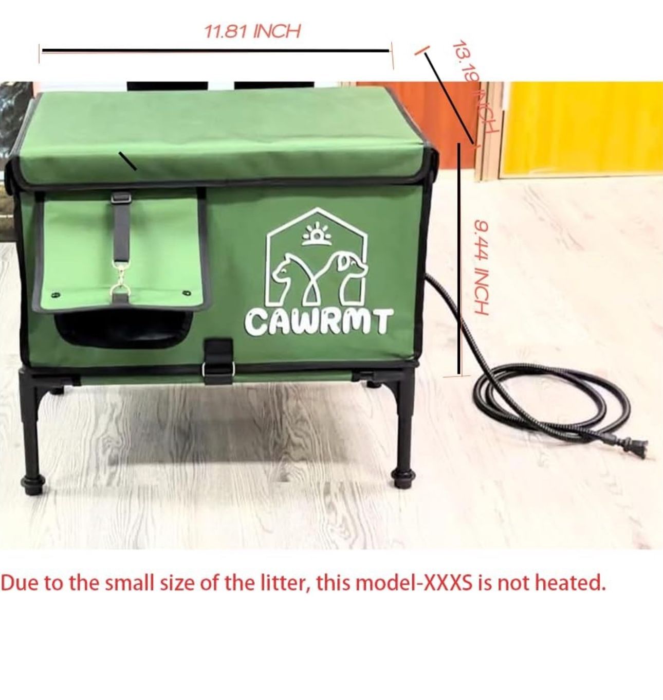 Outdoor Cat House, Waterproof Heated Elevated Cat House for Outside with a Heating Pad, Protect Stray Animal from Rain Snow Hailstone Easy Assembly (G