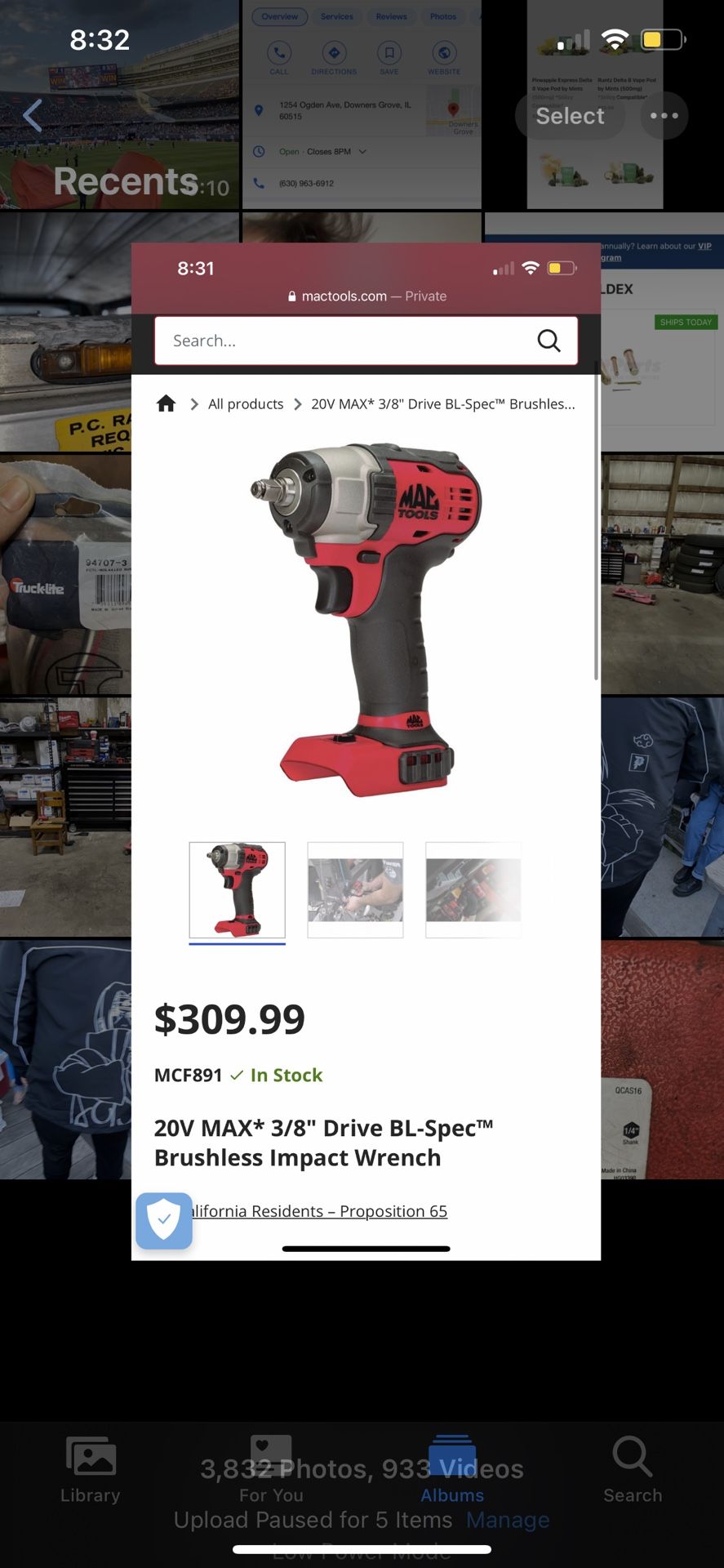 Mac Tools 3/8 Cordless impact wrench