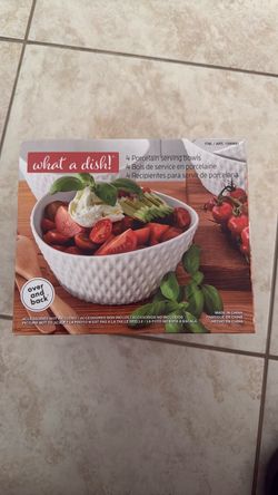 White 4 piece serving bowl set - brand new in box