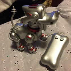 One Walking Dog With Batteries Color Silver Trim With Red 