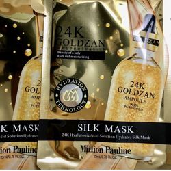 Face  Mask 24 K Hyaluronic Acid Solution Hydrates Silk Mask