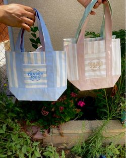 Stripped mini tote bags Trader Joe’s