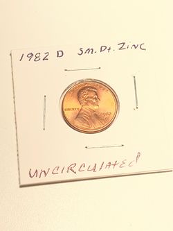 Beautiful Uncirculated 1982 D Small Date Zinc Penny. Great Addition to Your Collection.