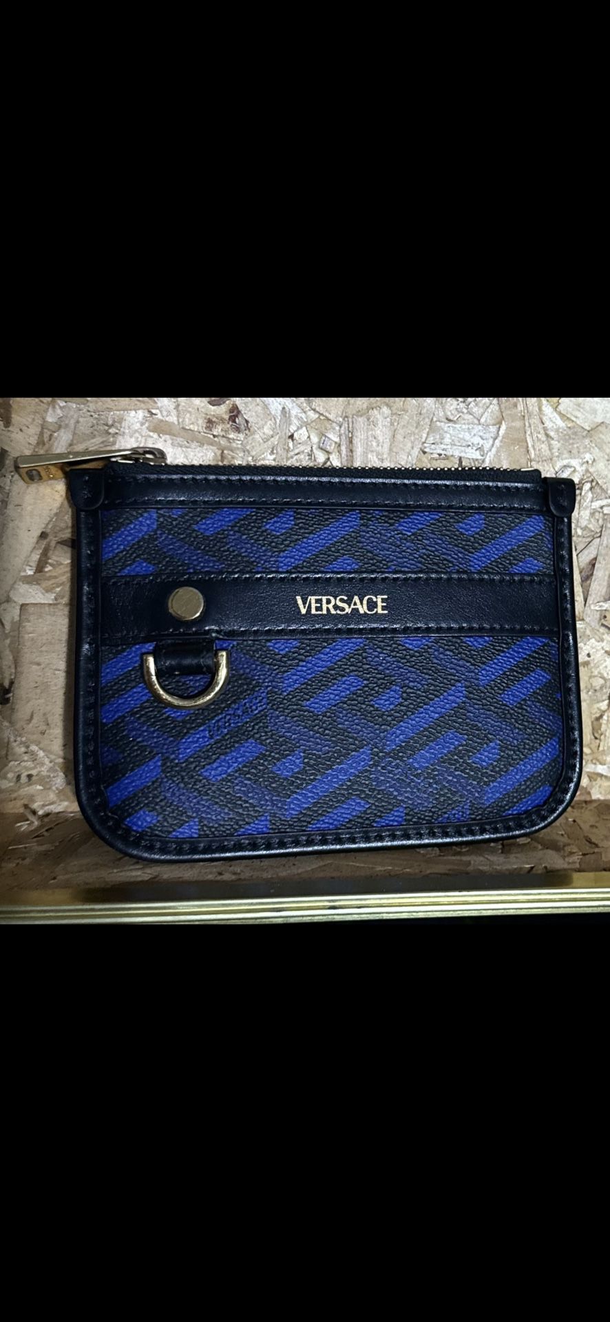 Royal Blue and Black Versace Wallet 