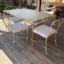 Outdoor Table & Chairs, Wrought Iron