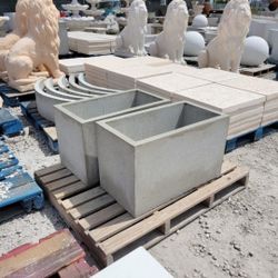 Concrete  Rectangular Planters / Cement Backyard Patio Garden Planter Pots