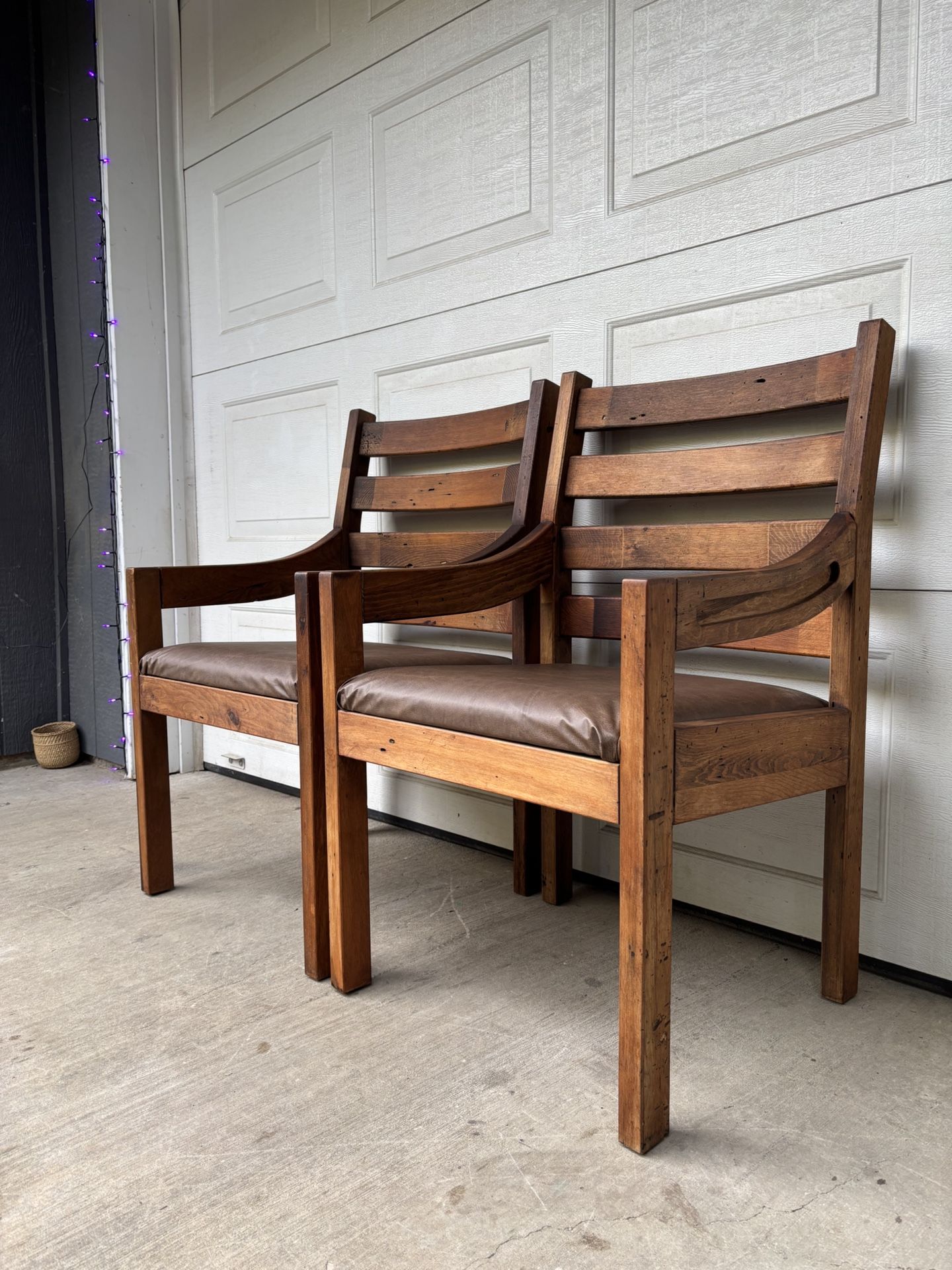 Primitive Rustic Distressed Spanish Pair of Armchairs •FREE DELIVERY•