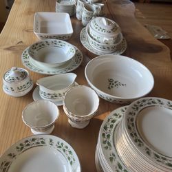 “Holly Holiday” Christmas China Dinnerware And Serving Pieces. 69 Pieces EUC