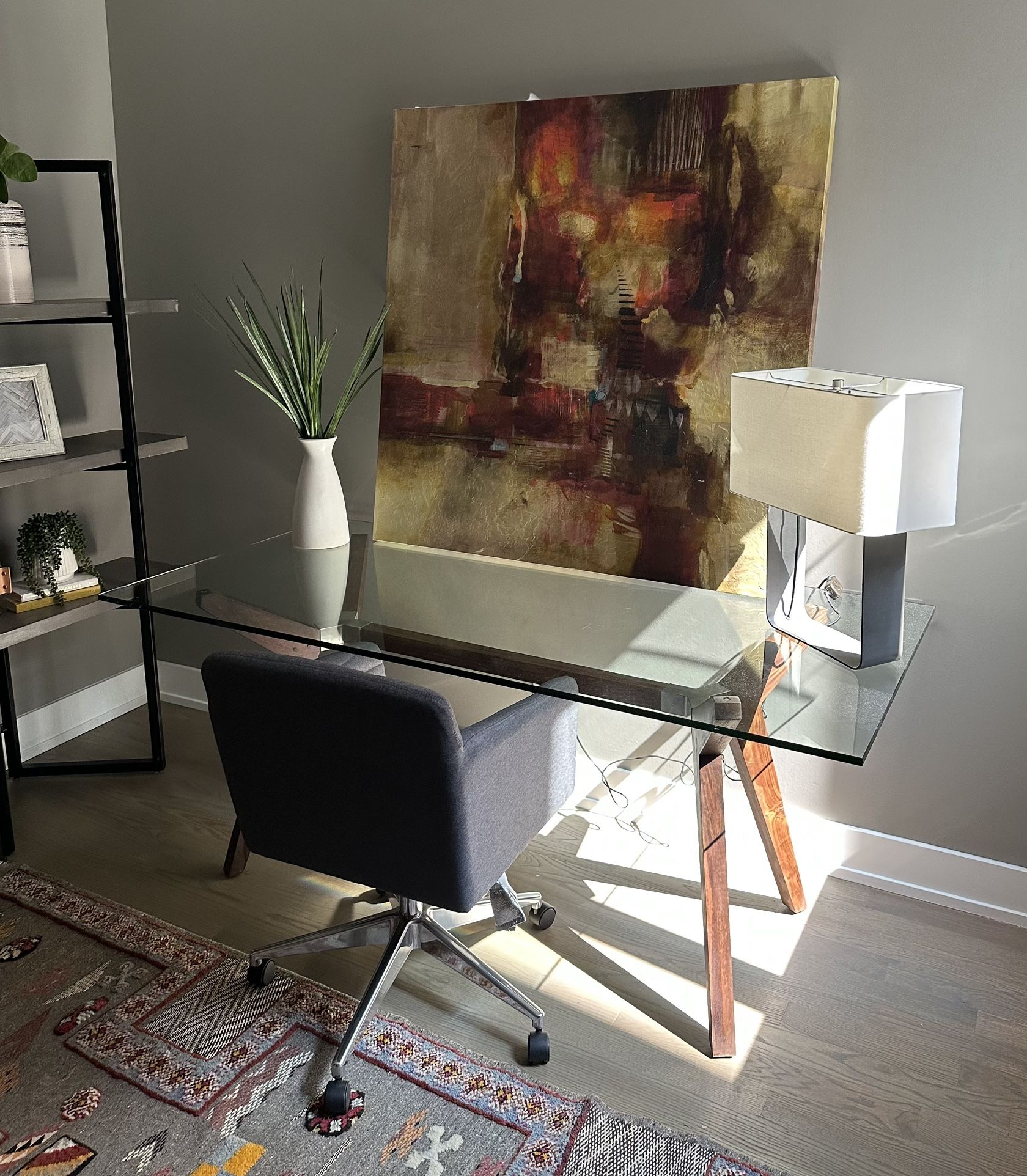 Crate & Barrel - Glass Dining Table / Desk