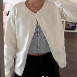 White Cardigan Size Small