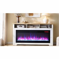 *NEW* 60 inch Fireplace TV Stand with 50" Smart Electric Fireplace