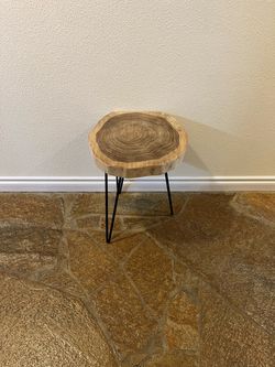 Live Edge Wood Slab Side Table